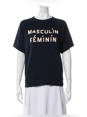 Clare V. Masculin Feminin Navy Sweatshirt Short Sleeve XS
